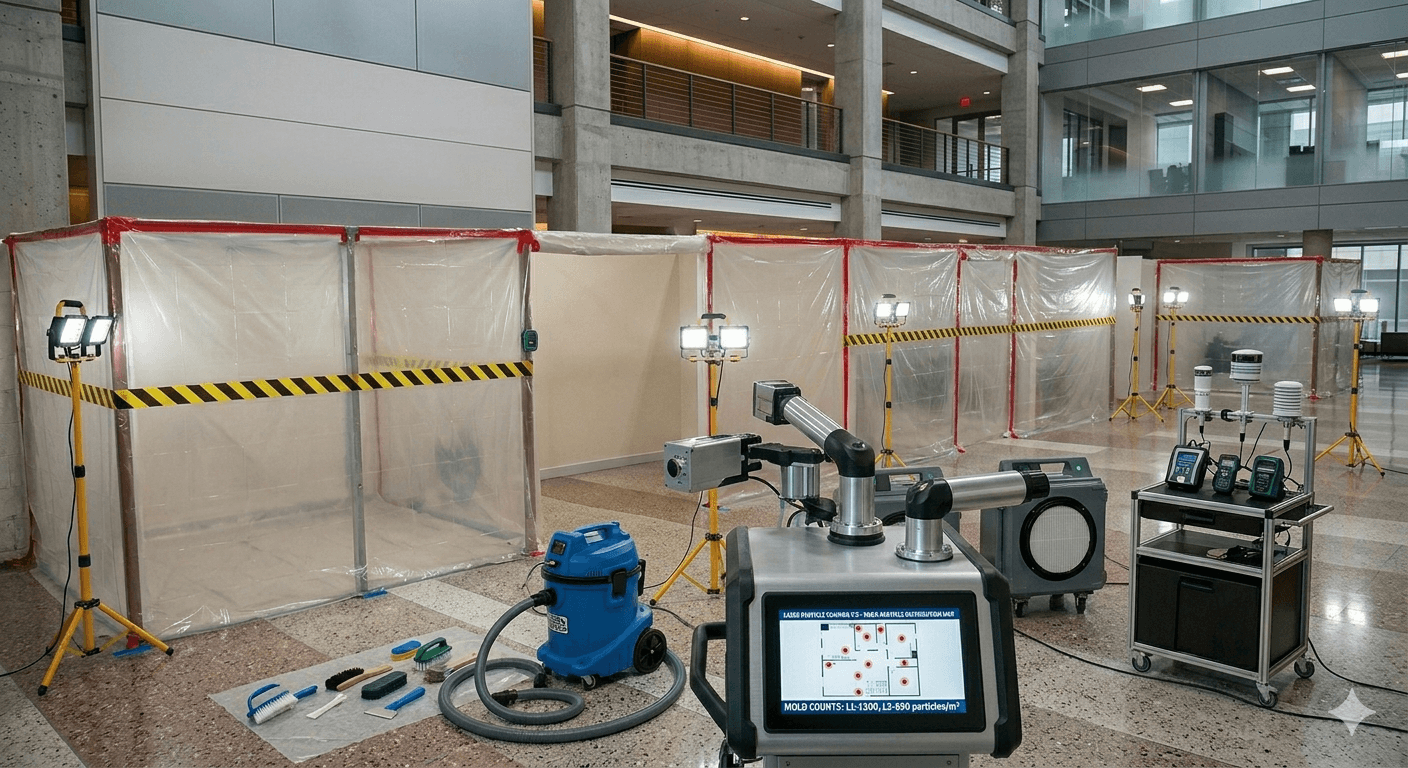 Commercial mold remediation services for office buildings and business properties