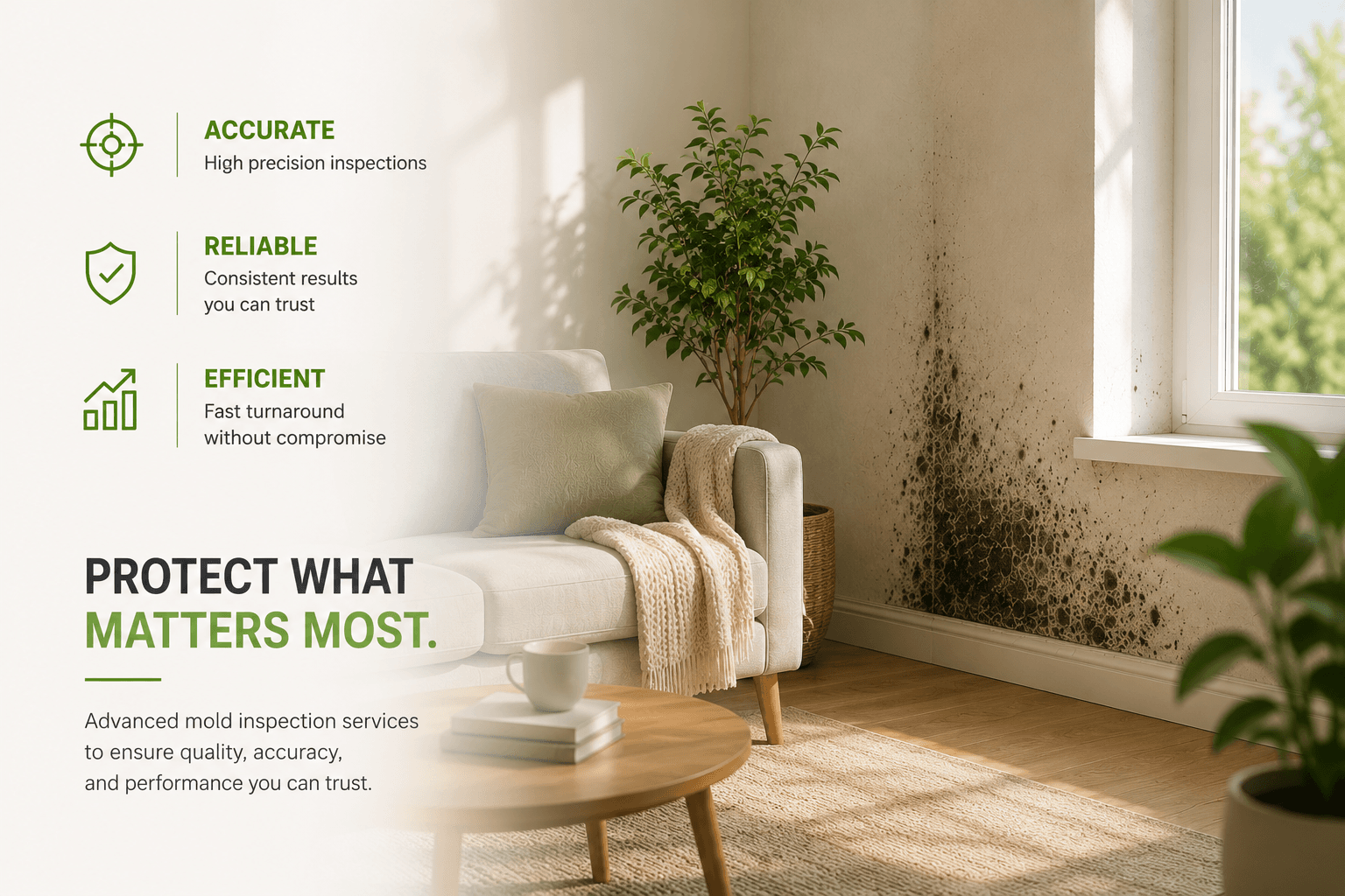 Professional mold inspection and moisture assessment in a home